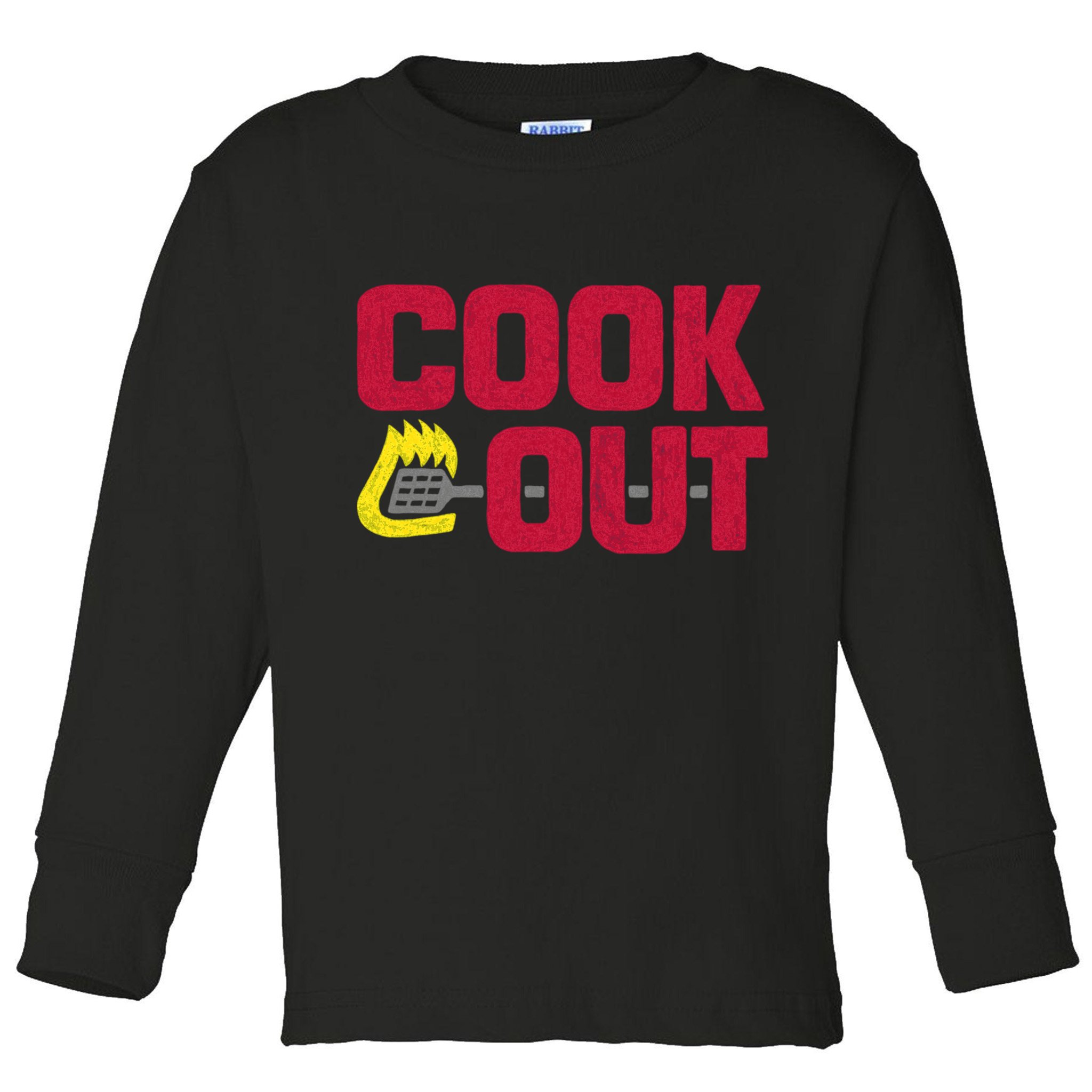 Cookout Vintage Chalk Texture Red Gray Toddler Long Sleeve Shirt