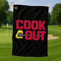 Cookout Vintage Chalk Texture Red Gray Golf Towel