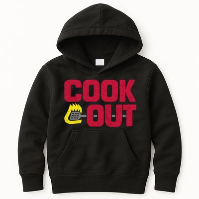 Cookout Vintage Chalk Texture Red Gray Kids Hoodie