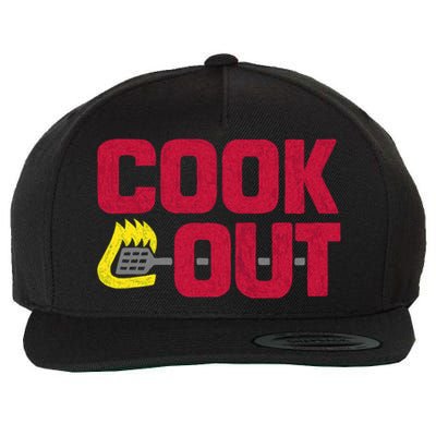 Cookout Vintage Chalk Texture Red Gray Wool Snapback Cap