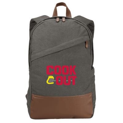 Cookout Vintage Chalk Texture Red Gray Cotton Canvas Backpack
