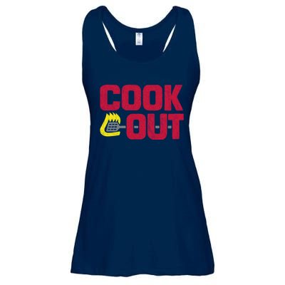 Cookout Vintage Chalk Texture Red Gray Ladies Essential Flowy Tank