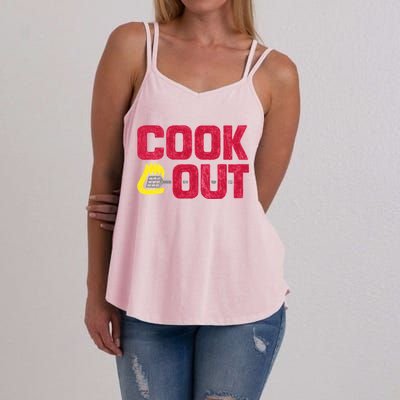 Cookout Vintage Chalk Texture Red Gray Women's Strappy Tank