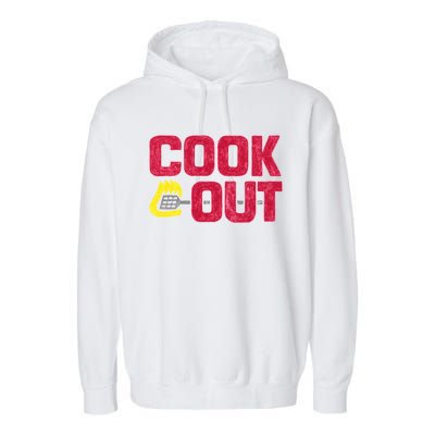 Cookout Vintage Chalk Texture Red Gray Garment-Dyed Fleece Hoodie