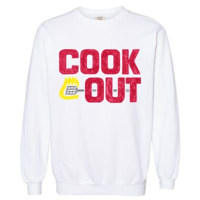 Cookout Vintage Chalk Texture Red Gray Garment-Dyed Sweatshirt