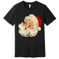 Cool Vintage Christmas Santa Claus Face Premium T-Shirt