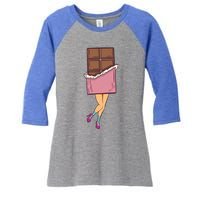 Chocolate Vintage Chocoholic Cocoa Choco Candy Cute Gift Chocolate Meaningful Gi Women's Tri-Blend 3/4-Sleeve Raglan Shirt