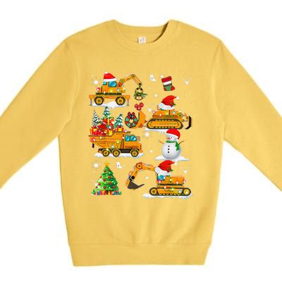 Construction Vehicle Christmas Trucks Winter Premium Crewneck Sweatshirt