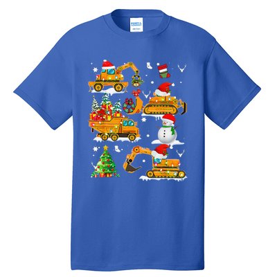 Construction Vehicle Christmas Trucks Winter Tall T-Shirt