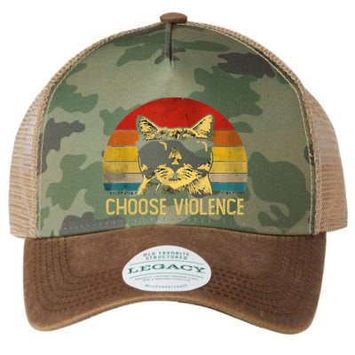 Choose Violence Cat Vintage Legacy Tie Dye Trucker Hat