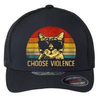 Choose Violence Cat Vintage Flexfit Unipanel Trucker Cap