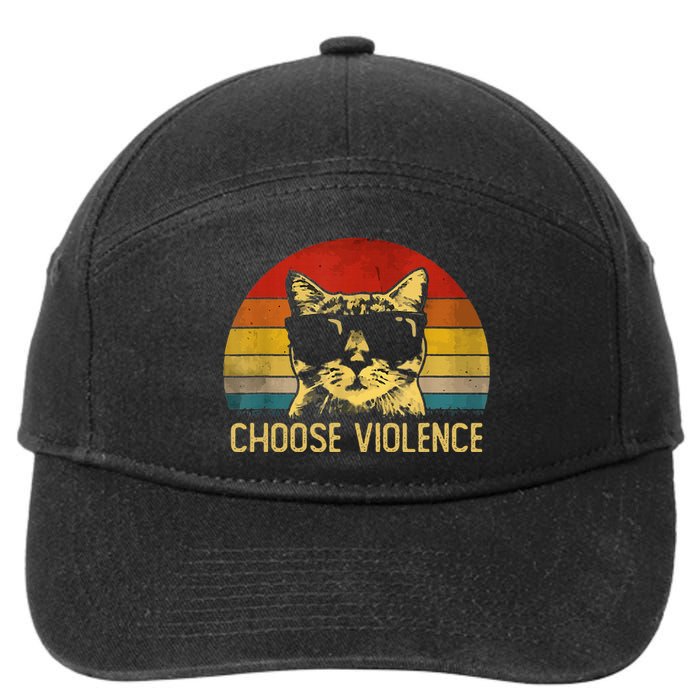 Choose Violence Cat Vintage 7-Panel Snapback Hat