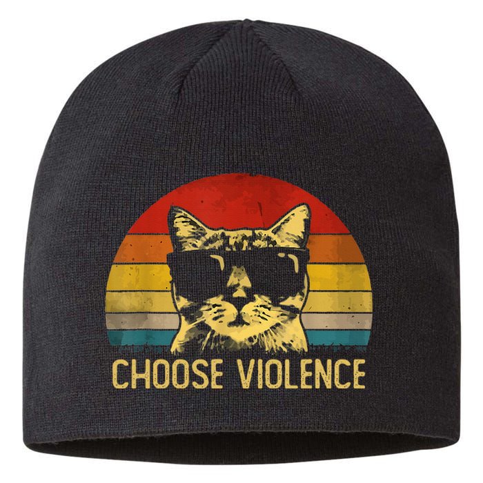 Choose Violence Cat Vintage Sustainable Beanie