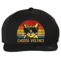 Choose Violence Cat Vintage Wool Snapback Cap