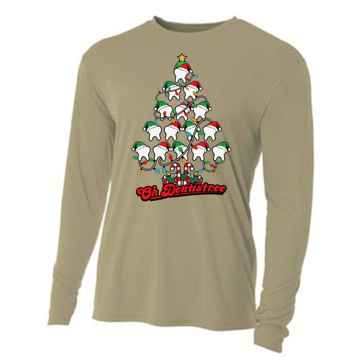 Christmas Vibes Cute Xmas Tree Cakes Vintage Neutral Holiday Cooling Performance Long Sleeve Crew