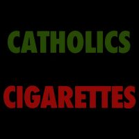 Catholics Vs Cigarettes Drawstring Bag