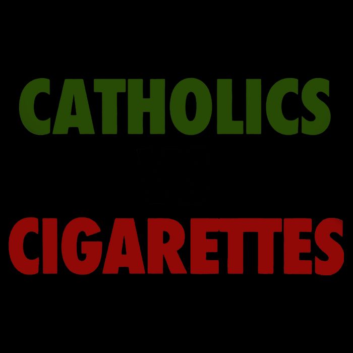 Catholics Vs Cigarettes Drawstring Bag