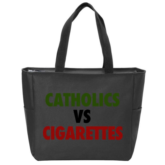 Catholics Vs Cigarettes Zip Tote Bag