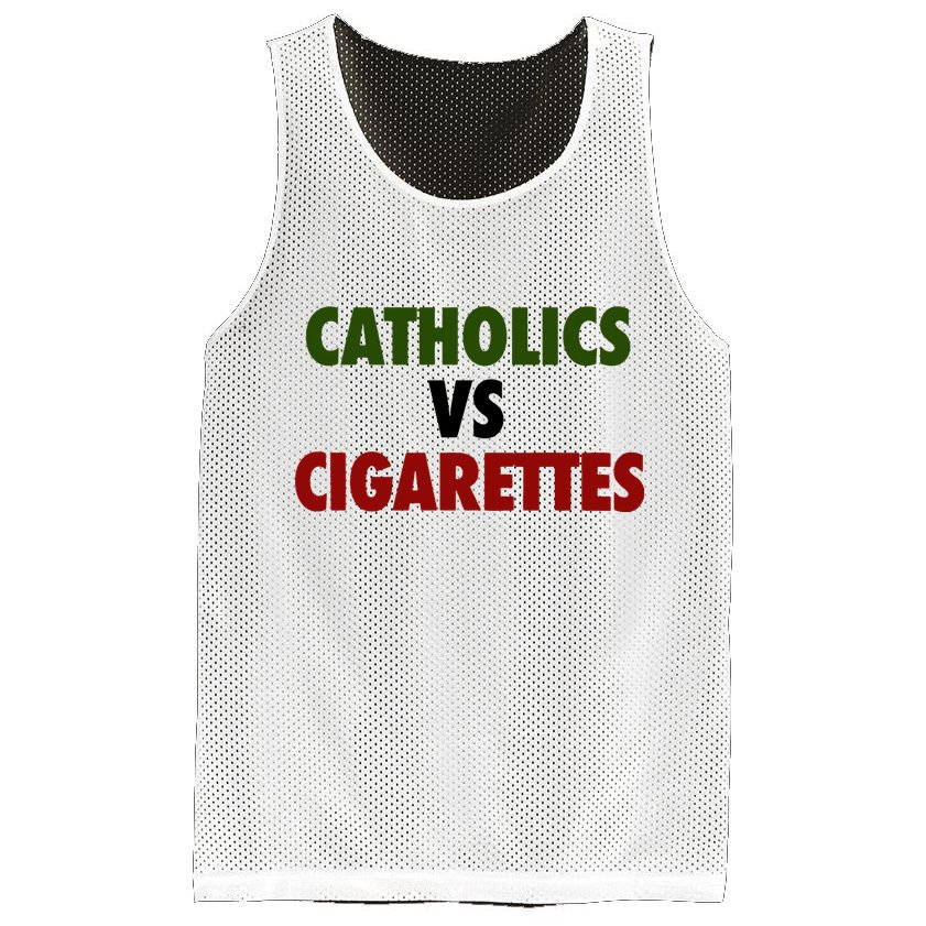 Catholics Vs Cigarettes Mesh Reversible Basketball Jersey Tank