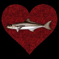 Cobia Valentines Day Fish Love Fingerprint Gift Drawstring Bag