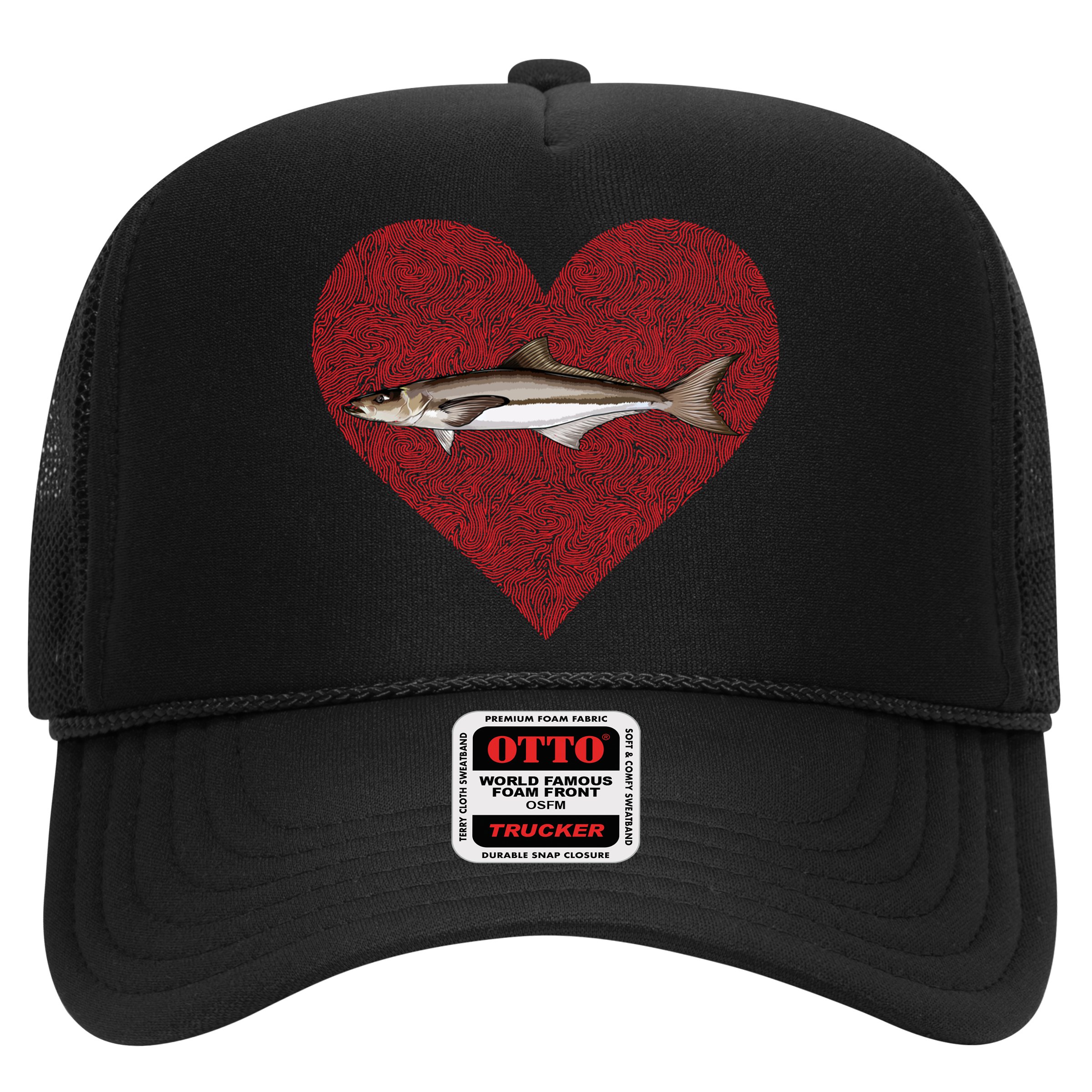 Cobia Valentines Day Fish Love Fingerprint Gift Hat