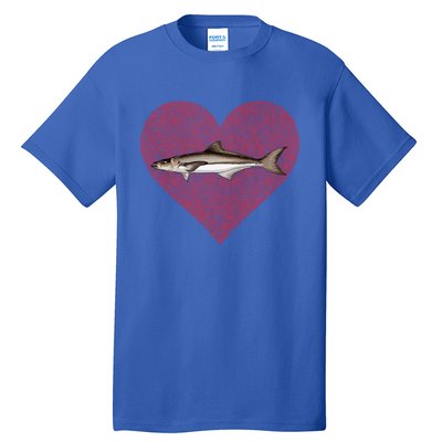 Cobia Valentines Day Fish Love Fingerprint Gift Tall T-Shirt