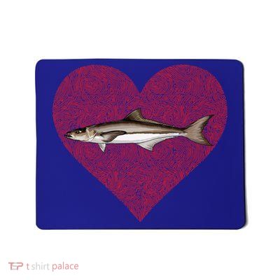 Cobia Valentines Day Fish Love Fingerprint Gift Mousepad