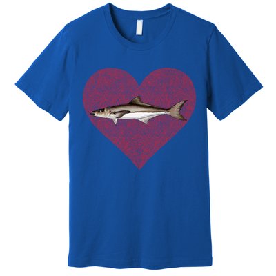 Cobia Valentines Day Fish Love Fingerprint Gift Premium T-Shirt