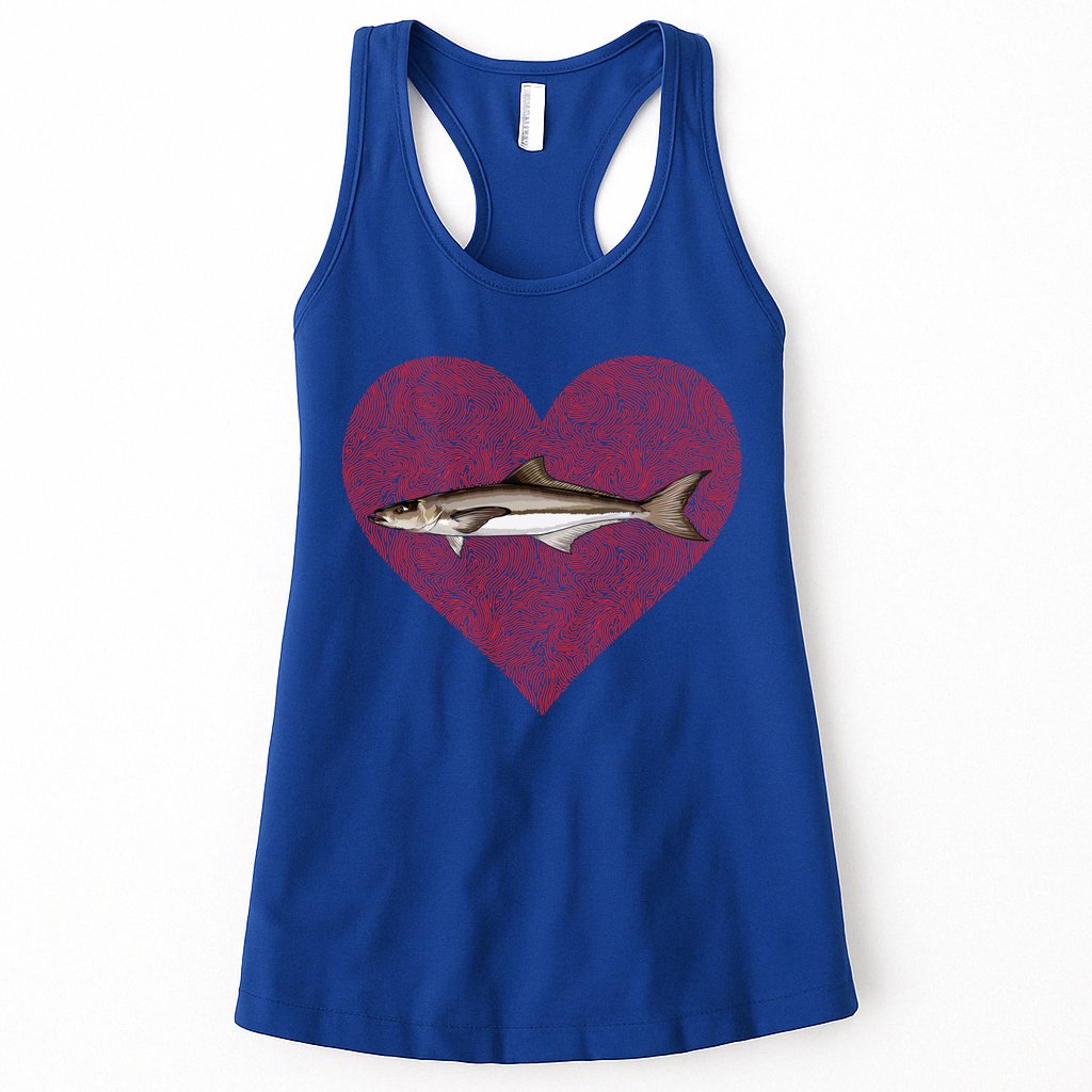 Cobia Valentines Day Fish Love Fingerprint Gift Womens Tank Top