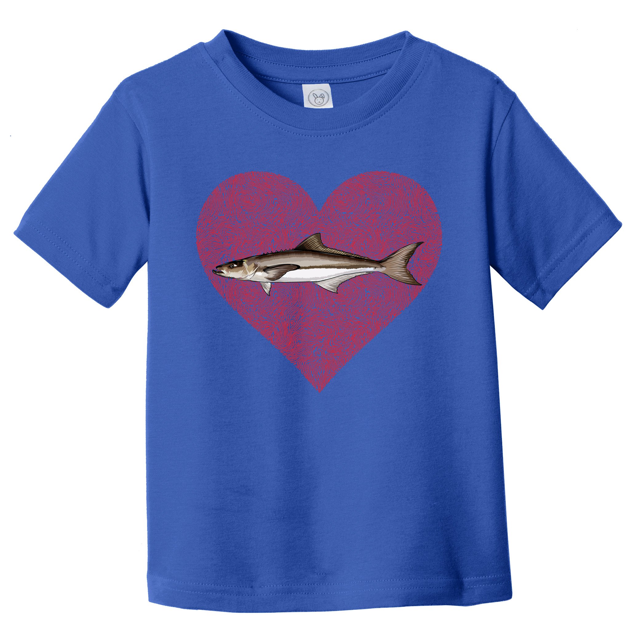 Cobia Valentines Day Fish Love Fingerprint Gift Toddler T-Shirt