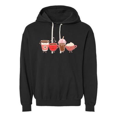 Cute Valentine Day Coffee Lover Garment-Dyed Fleece Hoodie