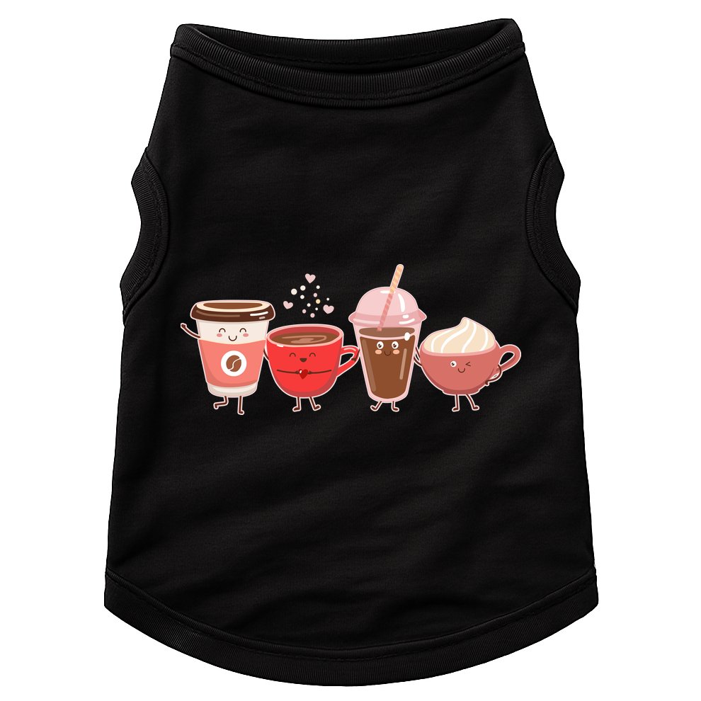 Cute Valentine Day Coffee Lover Doggie Tank