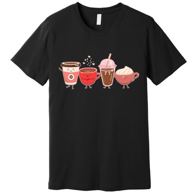 Cute Valentine Day Coffee Lover Premium T-Shirt