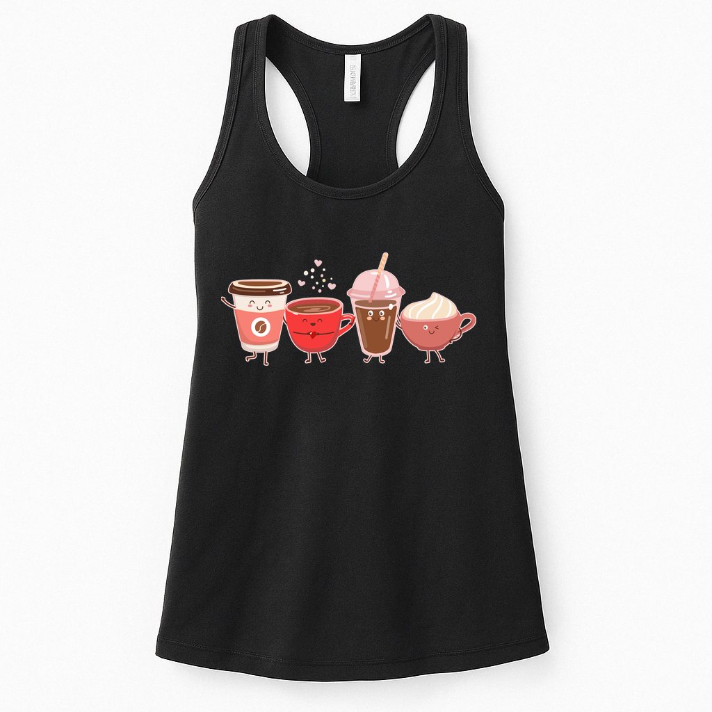 Cute Valentine Day Coffee Lover Womens Tank Top