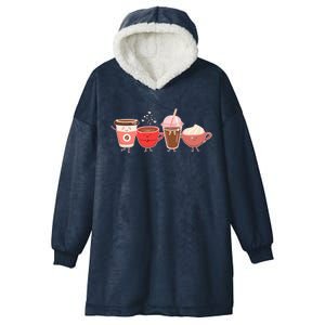 Cute Valentine Day Coffee Lover Hooded Wearable Blanket