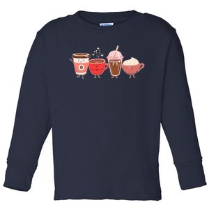 Cute Valentine Day Coffee Lover Toddler Long Sleeve Shirt