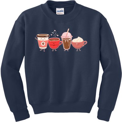 Cute Valentine Day Coffee Lover Kids Sweatshirt