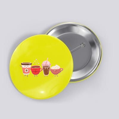 Cute Valentine Day Coffee Lover Button