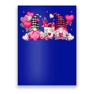 Cute Valentines Day Coffee Gnomes With Pink Heart Balloon Cool Gift Poster