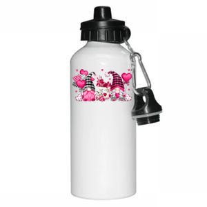 Cute Valentines Day Coffee Gnomes With Pink Heart Balloon Cool Gift Aluminum Water Bottle