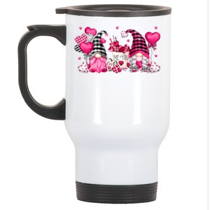 Cute Valentines Day Coffee Gnomes With Pink Heart Balloon Cool Gift Stainless Steel Travel Mug