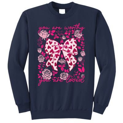 Checkered ValentineS Day Heart Coquette Bow Retro Valentine Sweatshirt