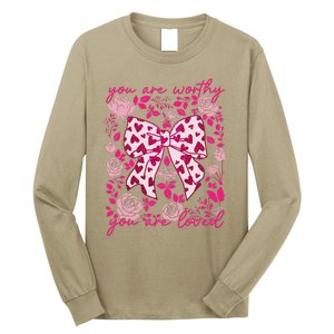 Checkered ValentineS Day Heart Coquette Bow Retro Valentine Long Sleeve Shirt