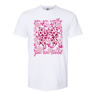 Checkered ValentineS Day Heart Coquette Bow Retro Valentine Softstyle CVC T-Shirt