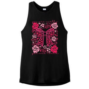 Checkered ValentineS Day Heart Coquette Bow Retro Valentine Ladies PosiCharge Tri-Blend Wicking Tank