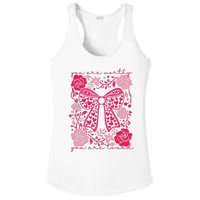 Checkered ValentineS Day Heart Coquette Bow Retro Valentine Ladies PosiCharge Competitor Racerback Tank