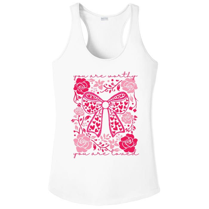 Checkered ValentineS Day Heart Coquette Bow Retro Valentine Ladies PosiCharge Competitor Racerback Tank