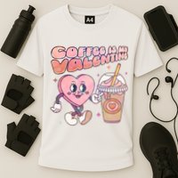 Cute Valentines Day Coffee Is My Valentine Cooling Performance Crew T-Shirt