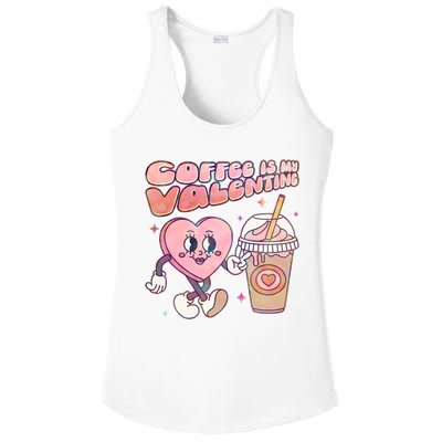 Cute Valentines Day Coffee Is My Valentine Ladies PosiCharge Competitor Racerback Tank