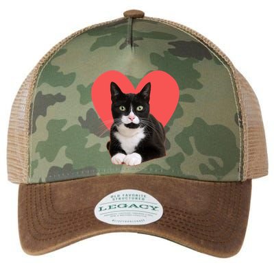 Cute Valentines Day Tuxedo Cat Lover Legacy Tie Dye Trucker Hat